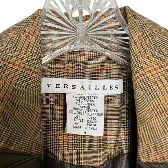 Versailles Brown Plaid Trenchcoat Long Blazer Classic Corporate ‎ 6 (2994) - Picture 3 of 7